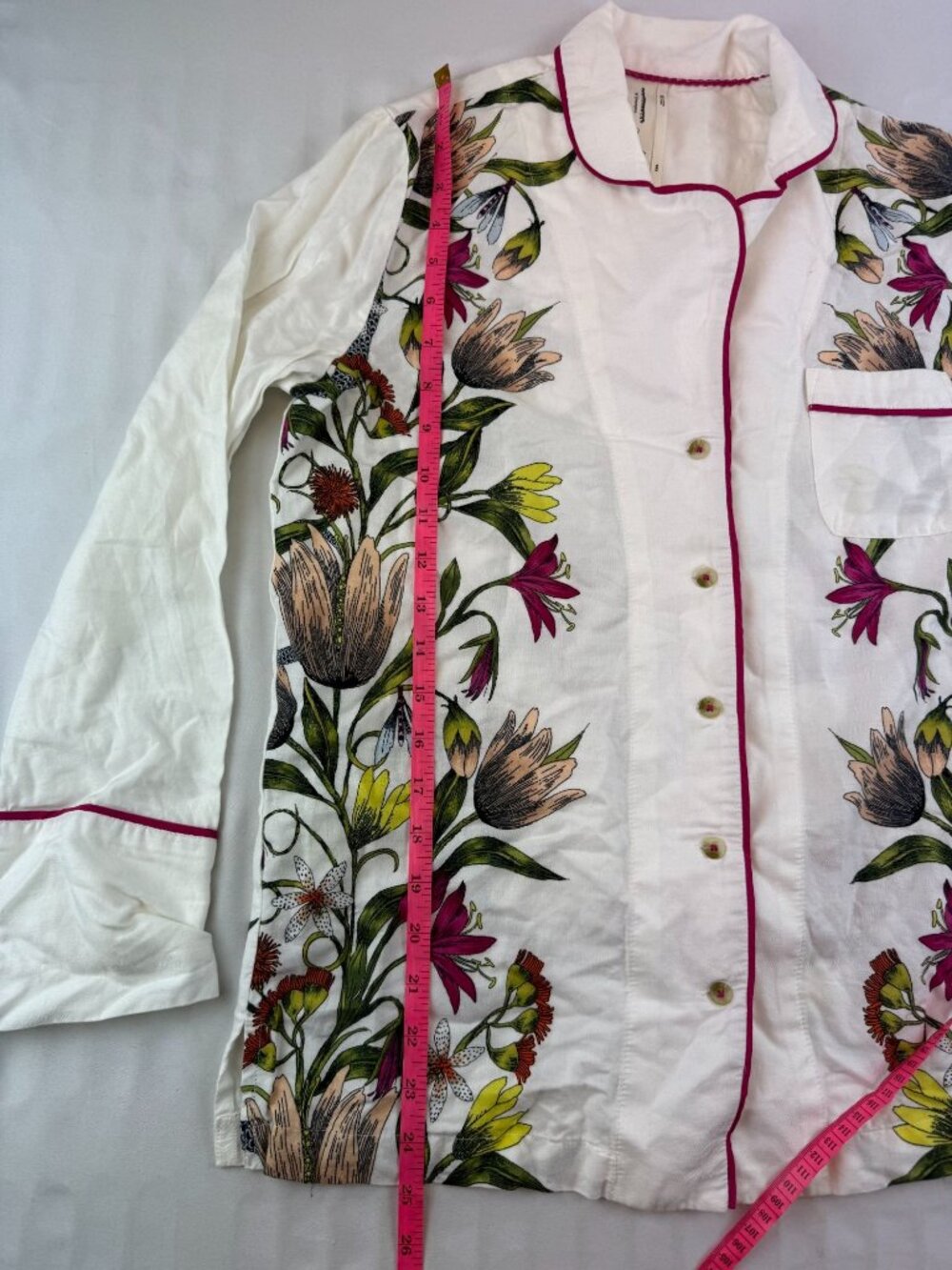 NWT Victoria Garcia for Anthropologie Flannel Buttondown Pyjama Top Size XXS - Picture 11 of 11